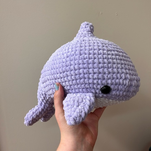 NEW handmade purple shark crochet Plushie stuffed animal toy - Picture 2 of 2